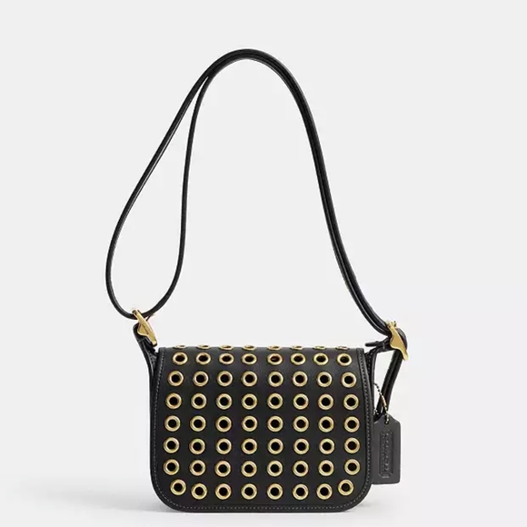 Black and Gold Studded Women's Bag